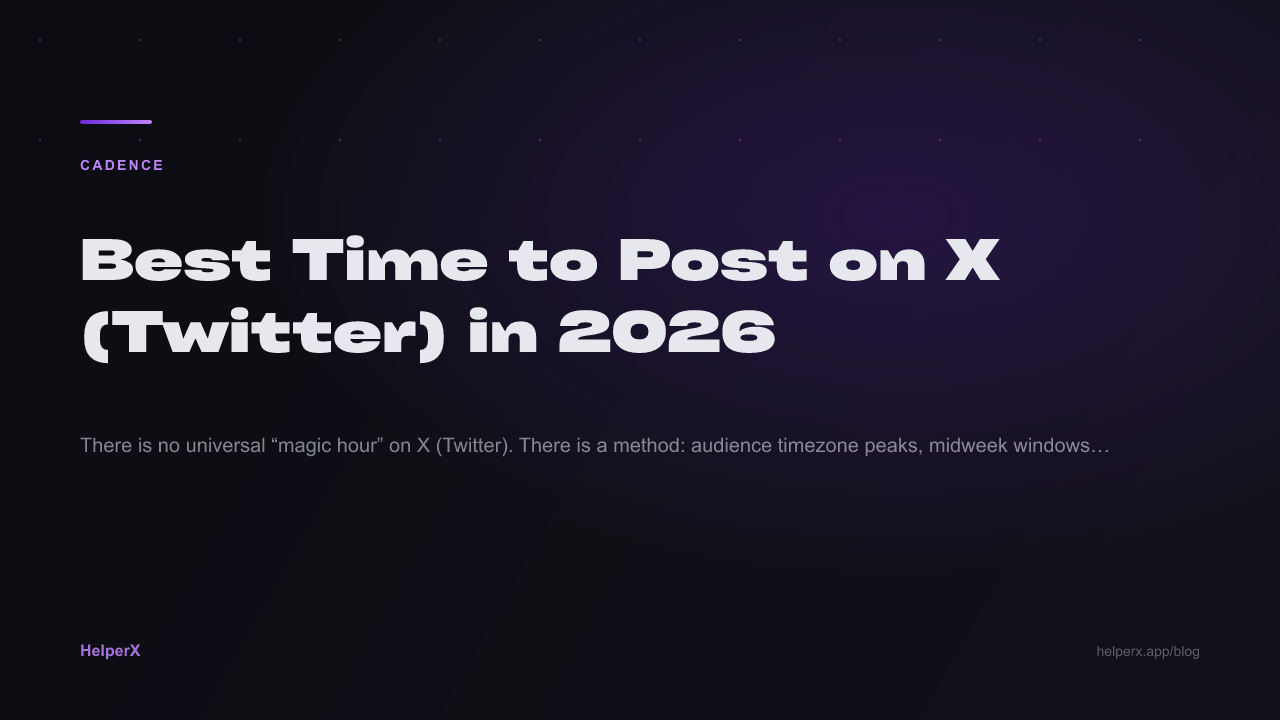 Best Time to Post on X (Twitter) in 2026