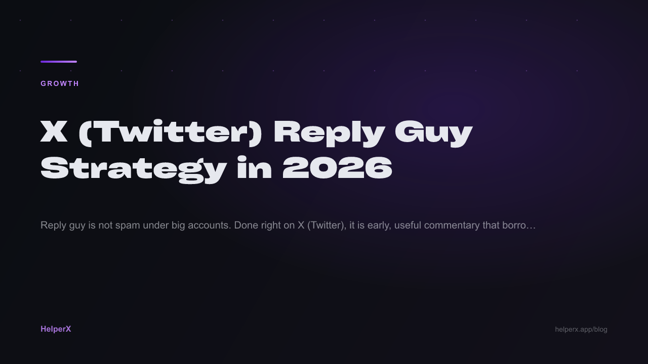 X (Twitter) Reply Guy Strategy in 2026