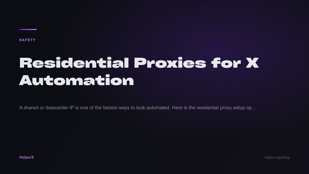 Residential proxies для автоматизации X: один IP на аккаунт