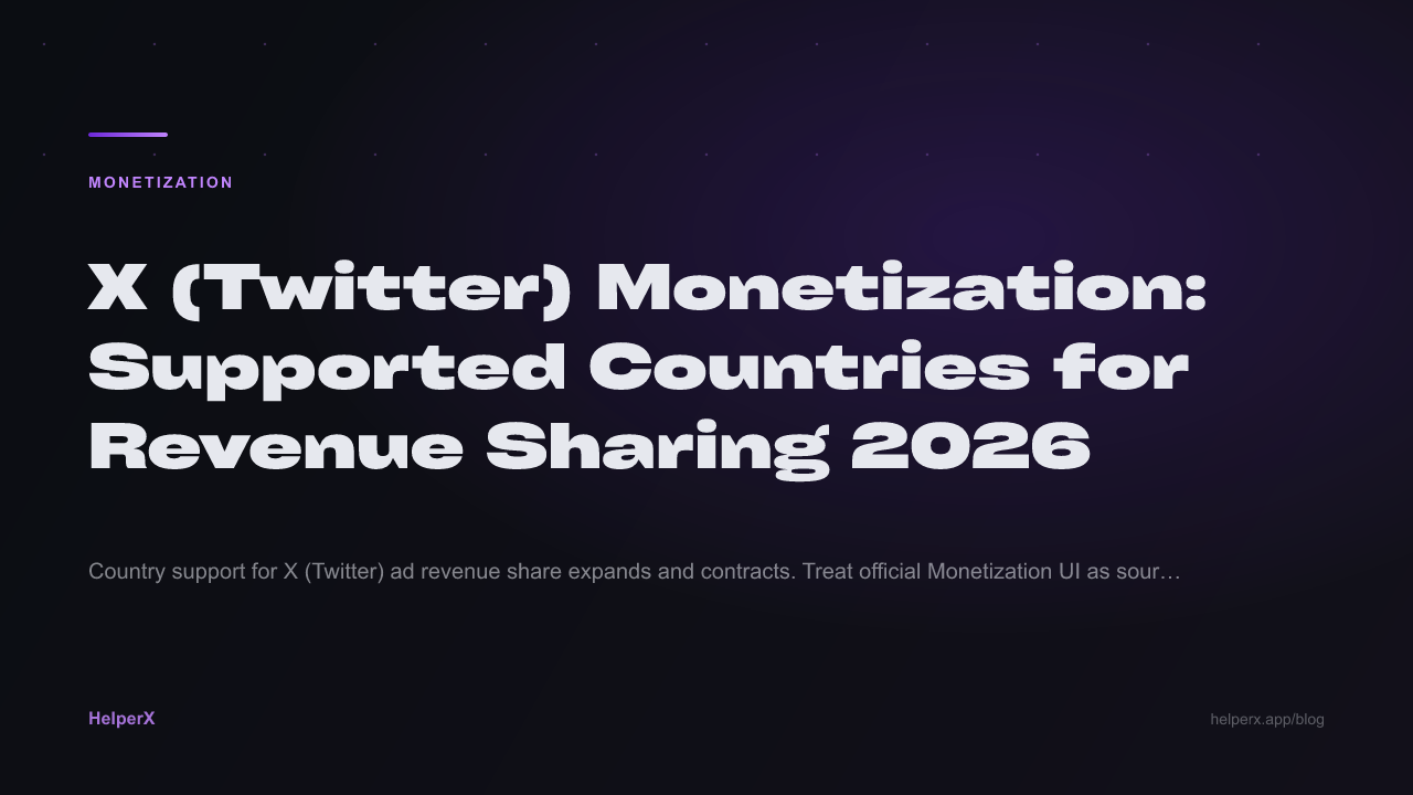 X Monetization: Supported Countries 2026