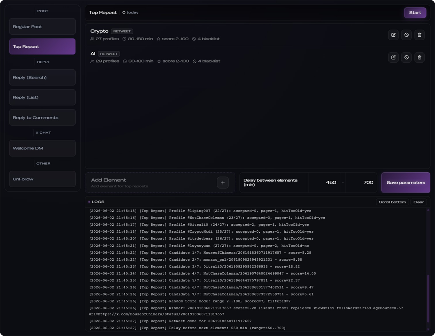 Top Repost module