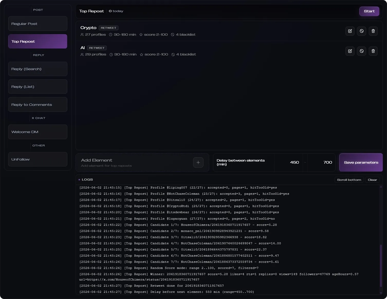 Top Repost module