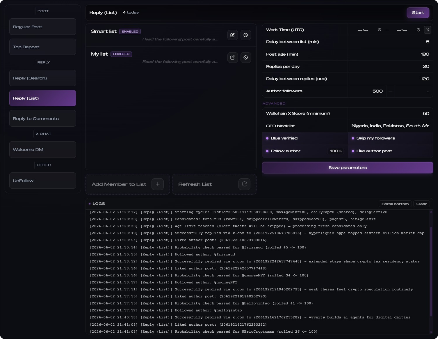 Reply List module